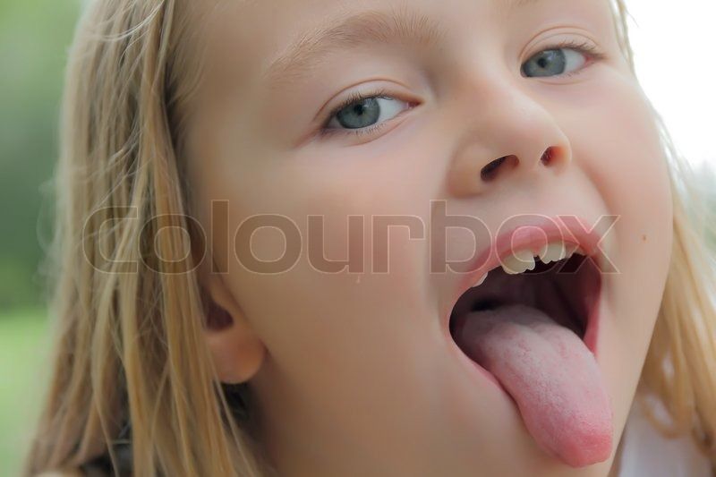 black woman sticking tongue out