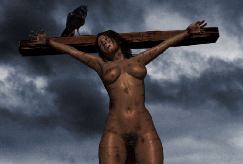 Naked Women Crucifixion.