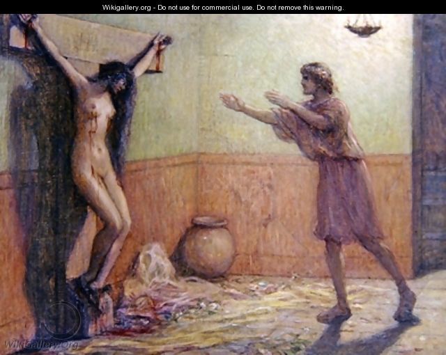 female illustrated crucifixion