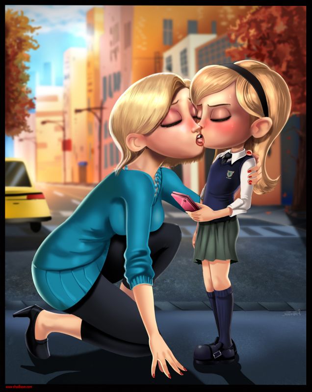 mother daughter lesbian tongue kiss gif