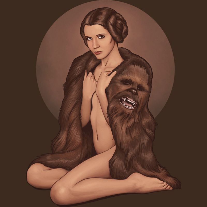 Naked Princess Leia Chewbacca