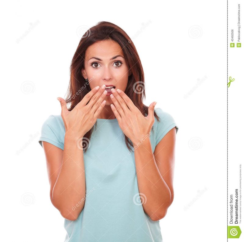 woman blushing with excitement