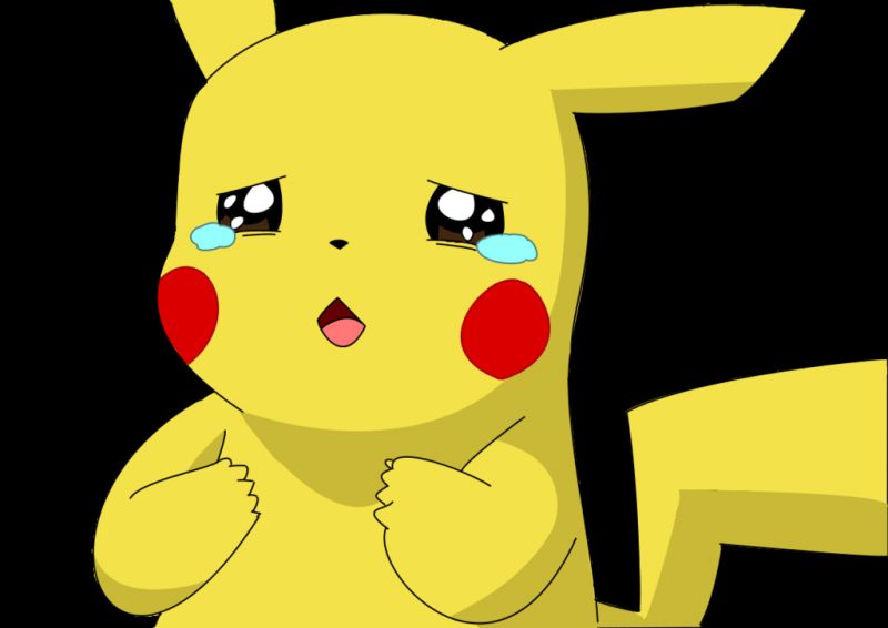 cute pikachu crying