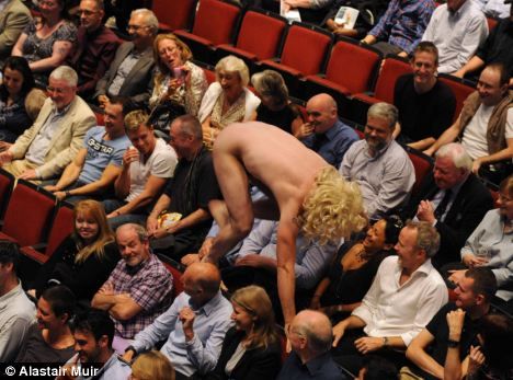 hypnotized naked on stage