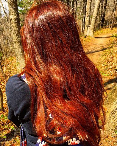 red on brown henna hair before and after