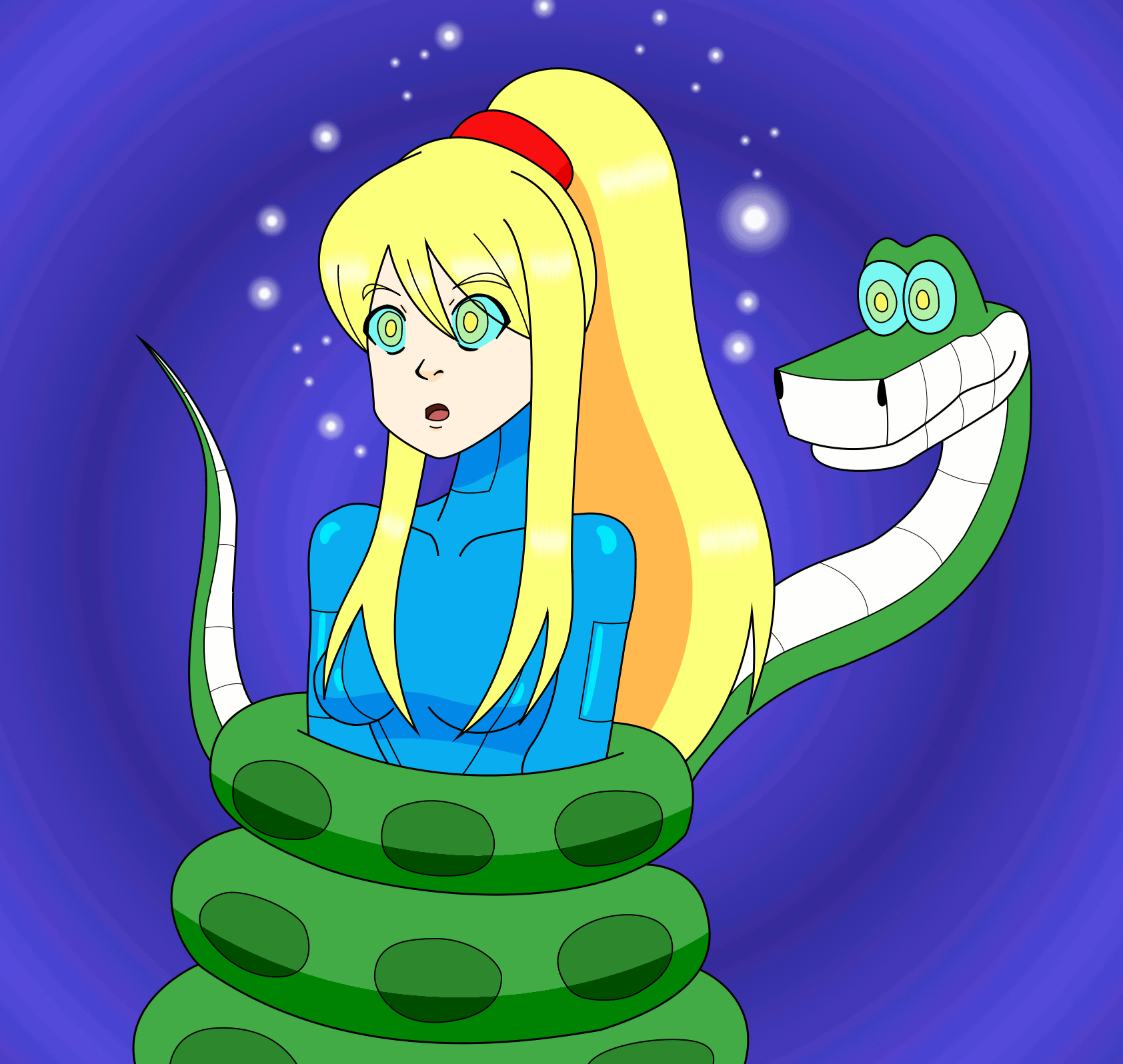python wrapping girl in coils