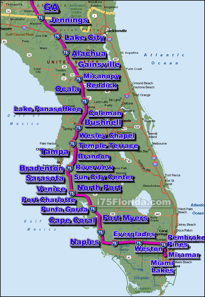 full large map of florida