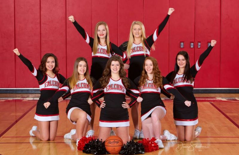 bad grade school cheerleaders pose