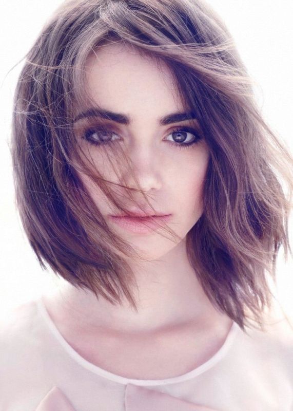lily collins long hair