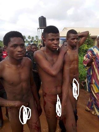 woman paraded naked through street