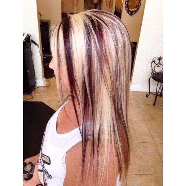 hair color with blonde chunks