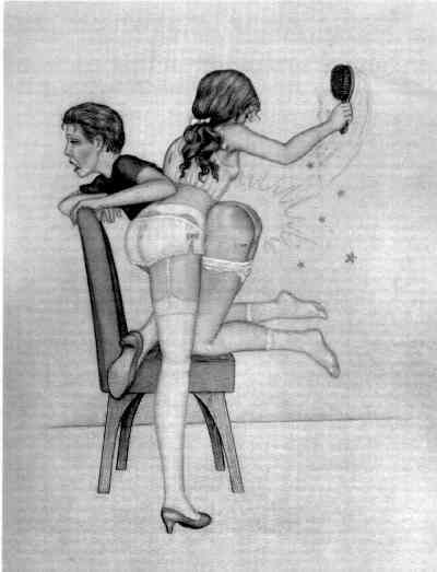 naked female spanking art