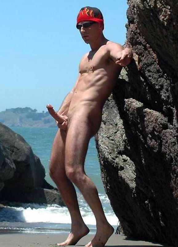 man at nude beach natural