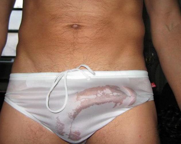 underwear cock bulge cum