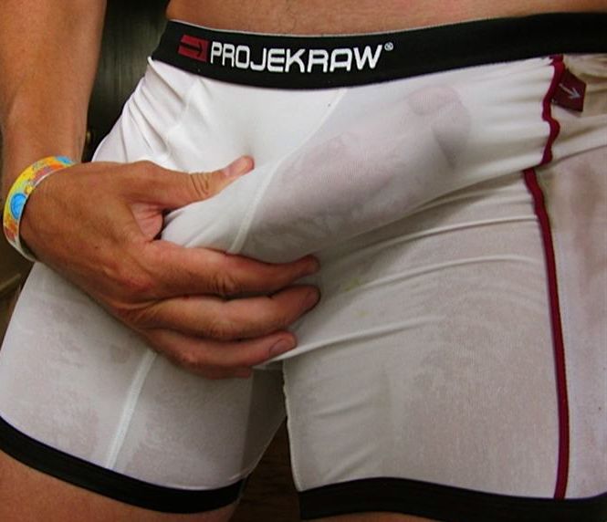 boner wet underwear bulges