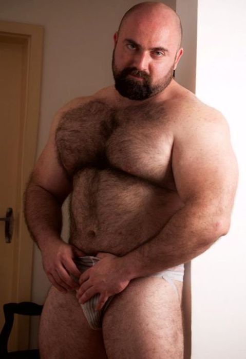 sexy hairy muscle guy