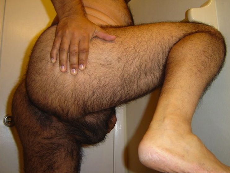 very hairy man butt