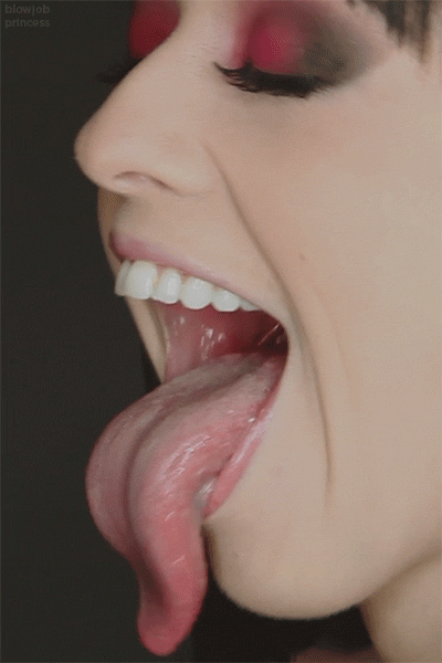 long tongue blowjob cum swallow