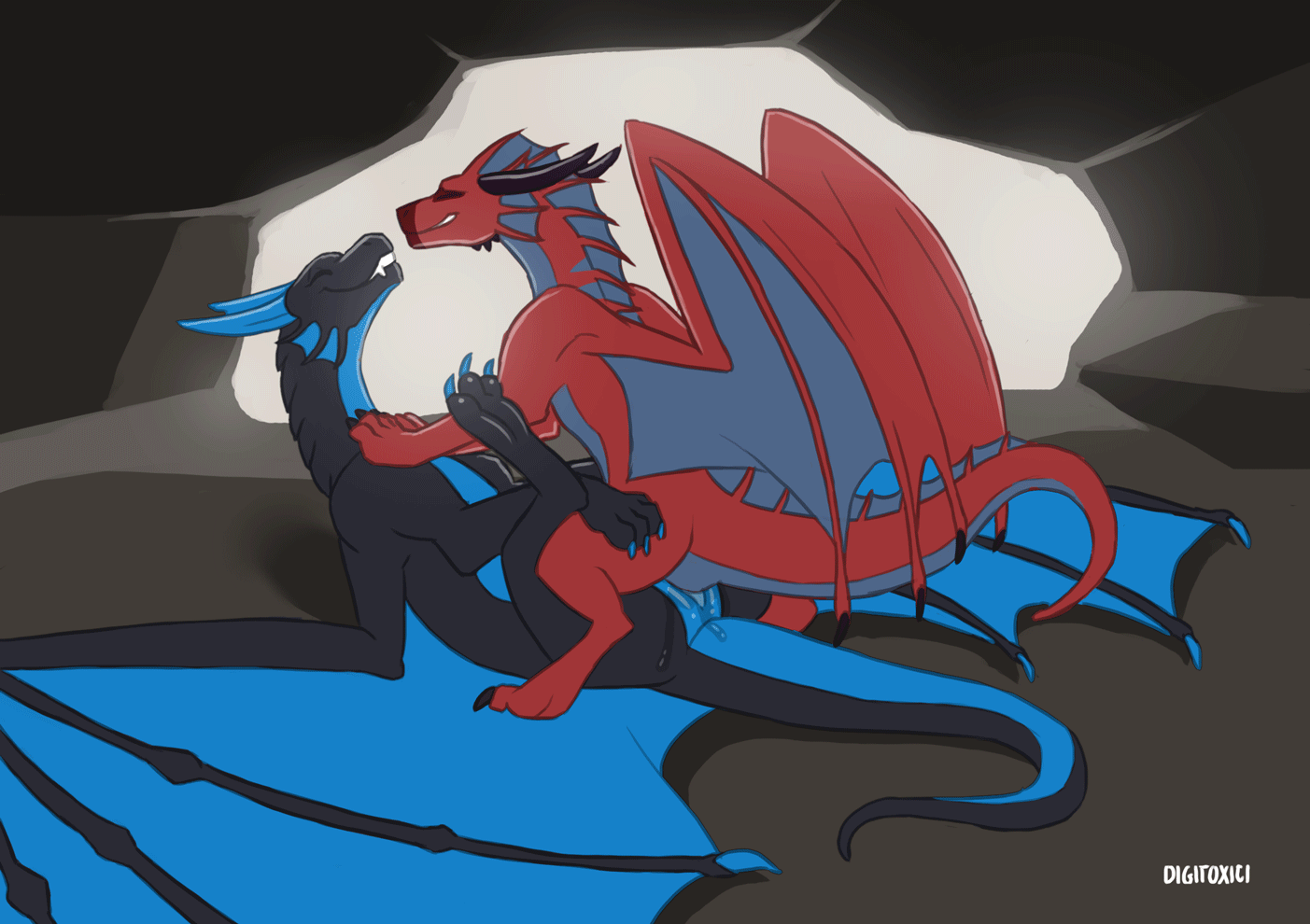 blue male dragon solo