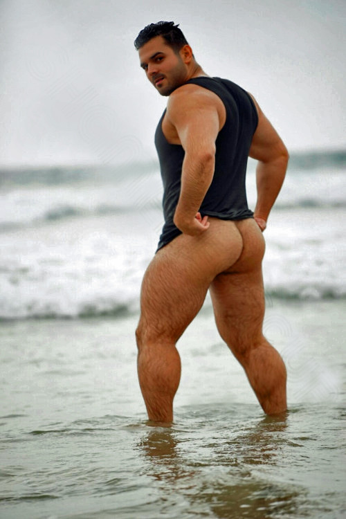 guy thong beach butt