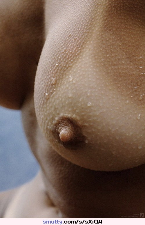 breast hard nipples close up