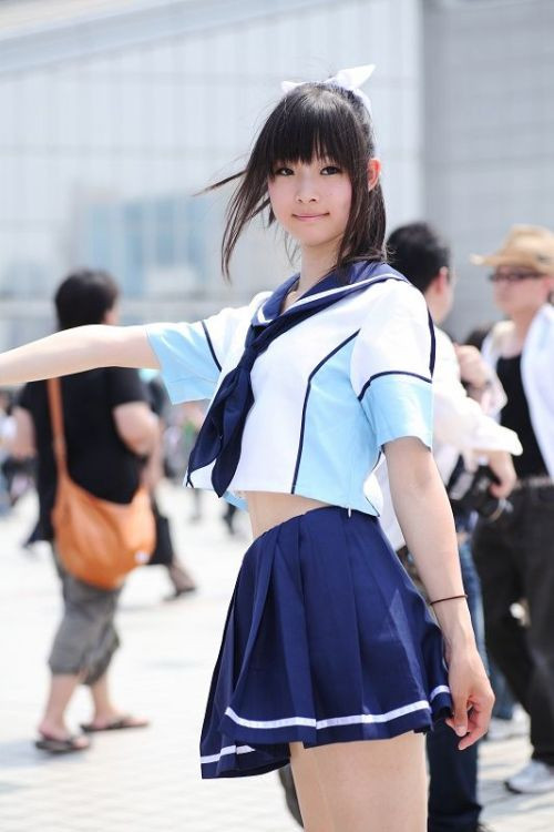 kawaii school anime girl