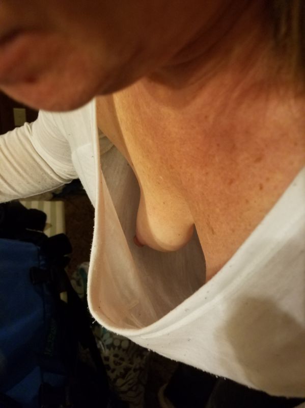 mature hard nipples close up