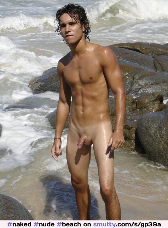 naked man on nude beach group