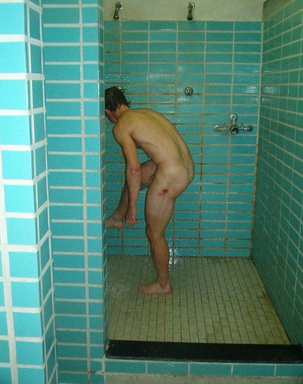 older men naked in shower