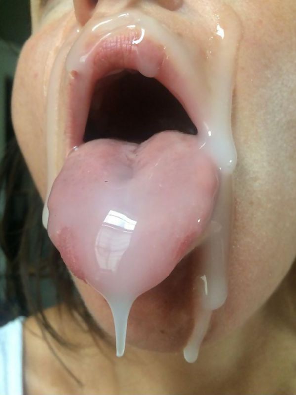 beautiful cum facial tongue