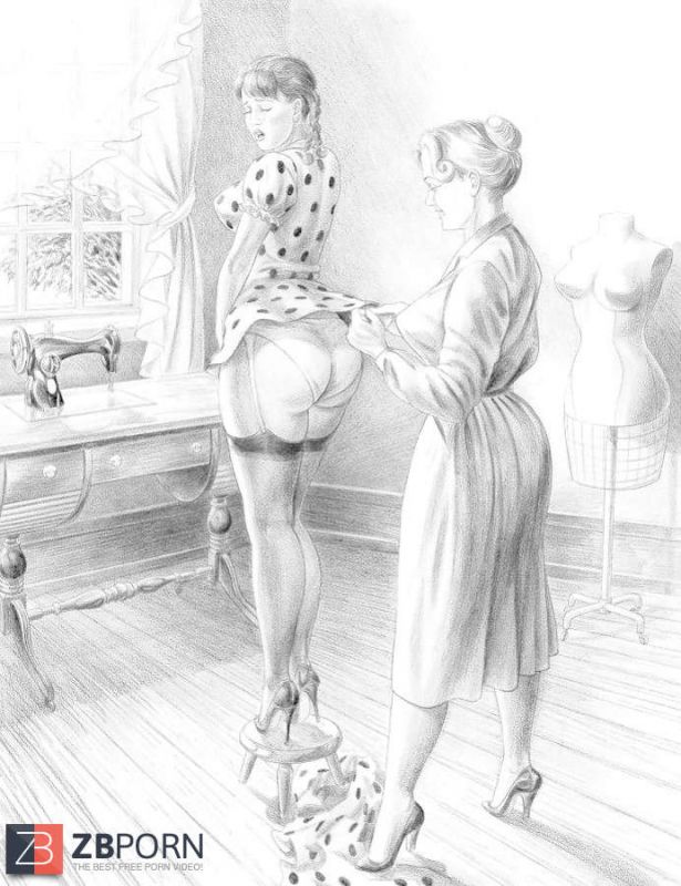 woman femdom spanking art