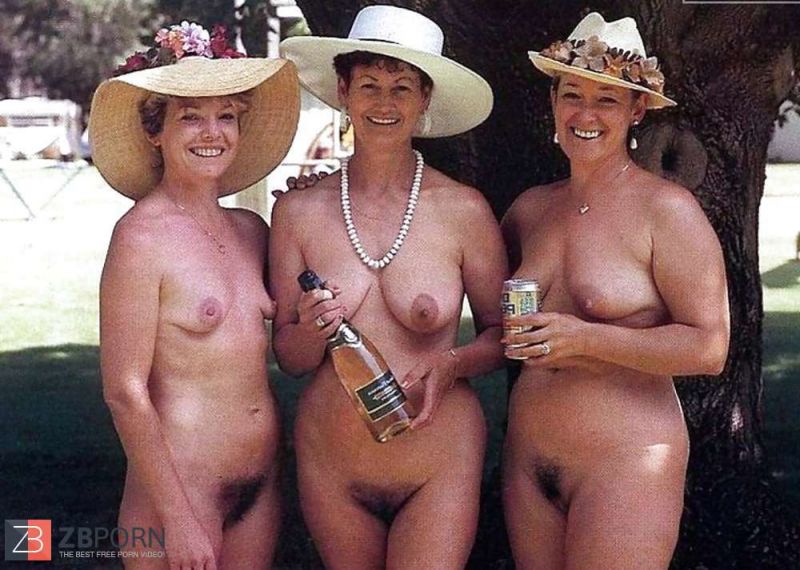 one naked woman in group