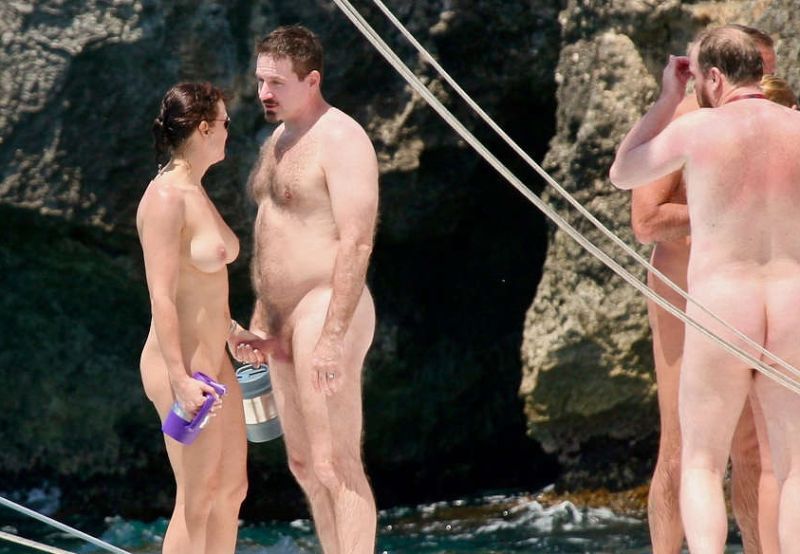 nude beach double handjob