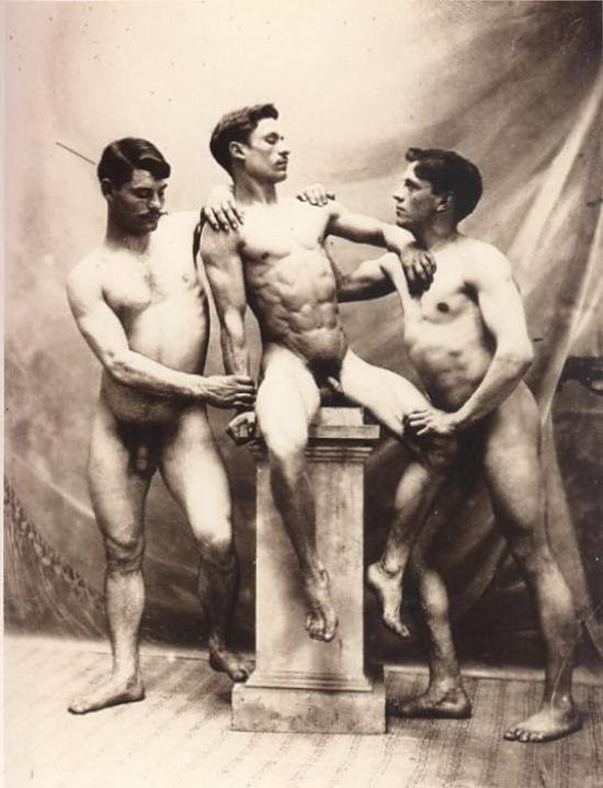 vintage man bathing