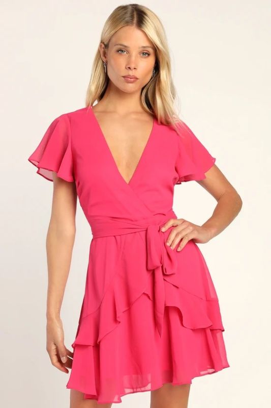 famous film characters in pink mini dress