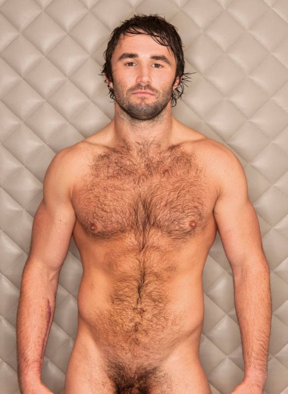 hairy naked man outdoors