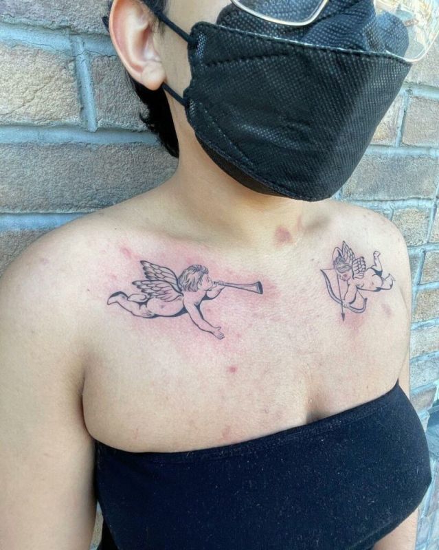 small angel tattoo designs