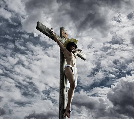 crucified martyr woman