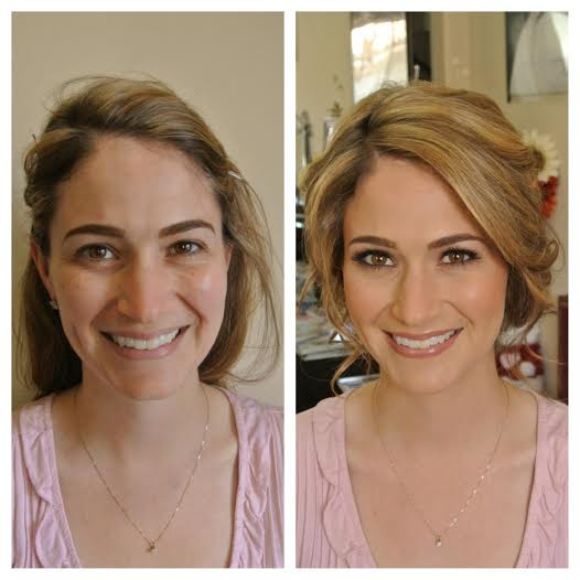woman glamour before and after