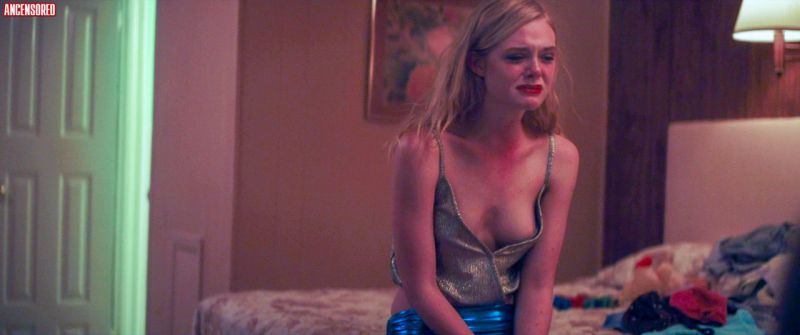 elle fanning in a towel only