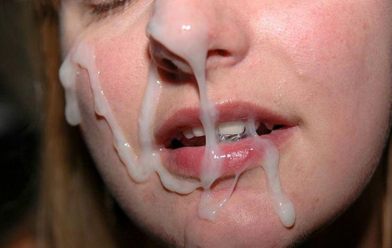 eating cum on tits