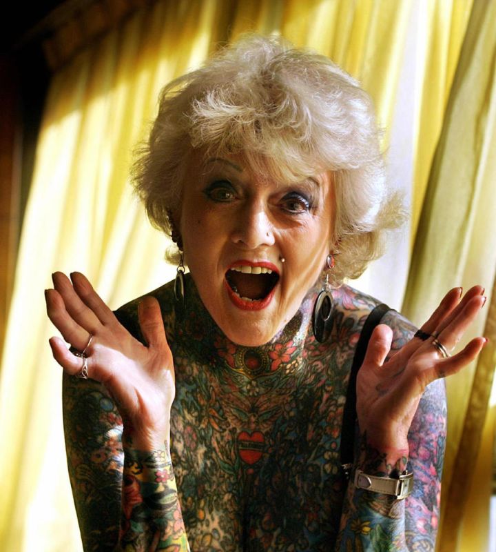 senior citizens with tattoos