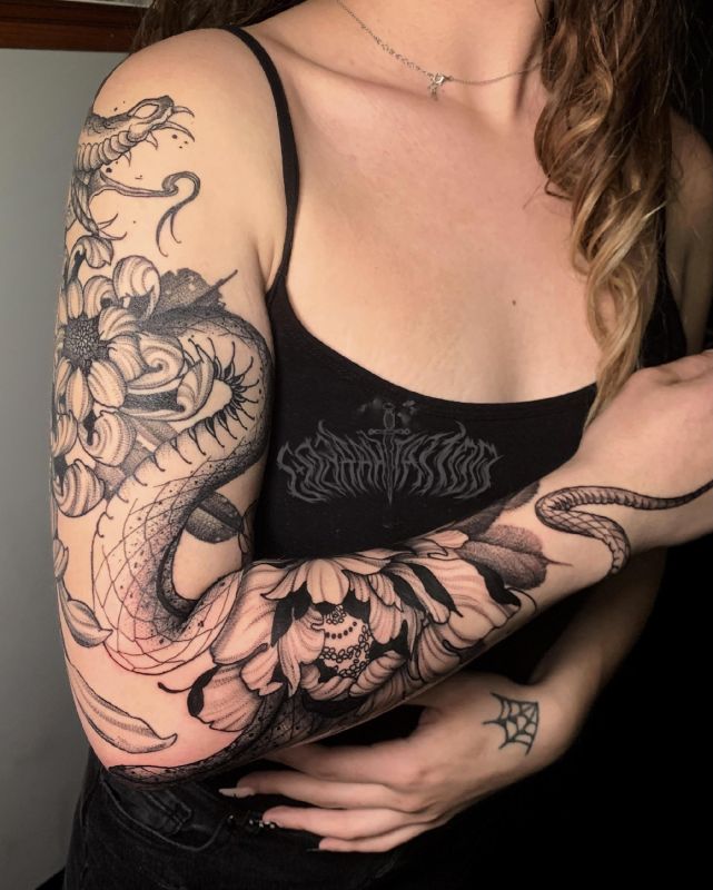 snake ankle tattoo