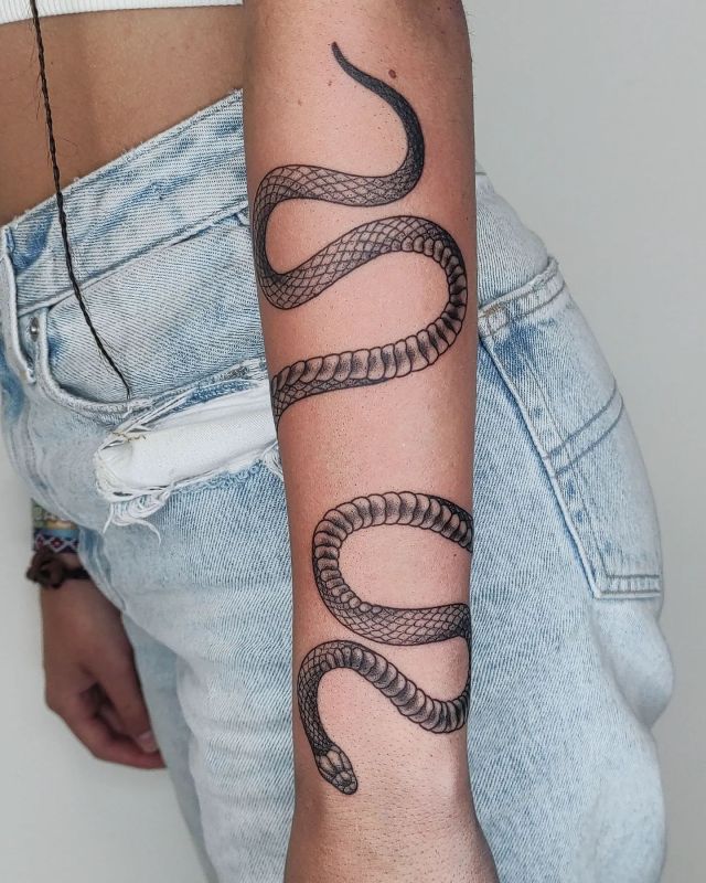 full arm snake tattoo