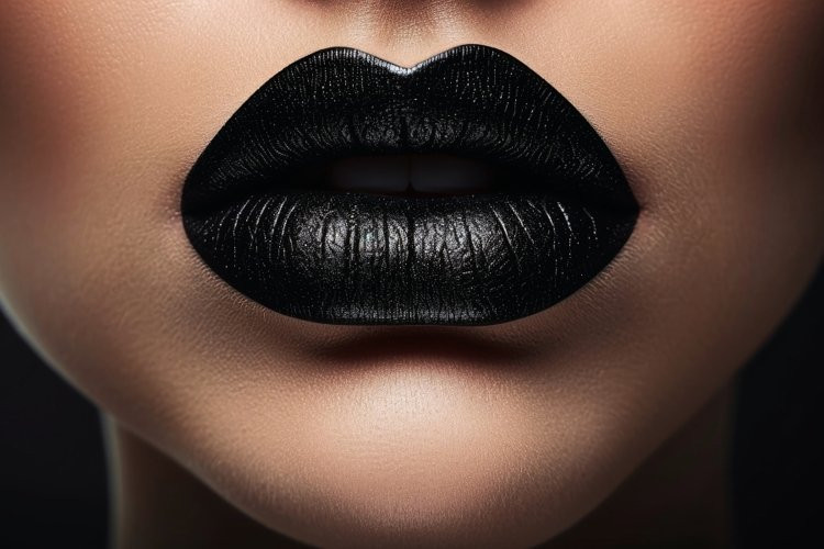 outfit with black lipstick