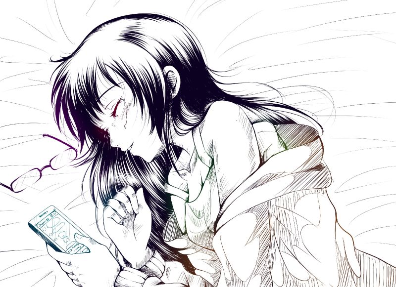 anime girl character sleeping