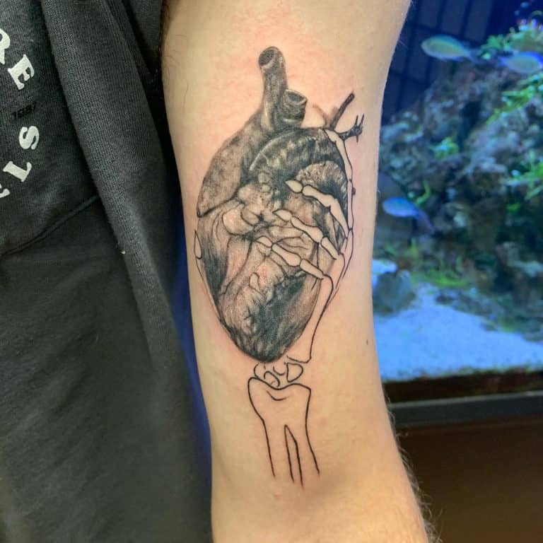 black heart rose tattoo