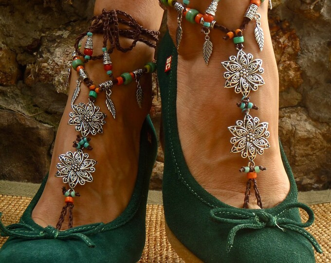art deco barefoot sandals