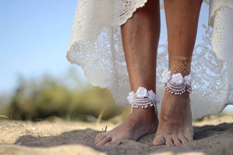 boho pearl wedding sandal