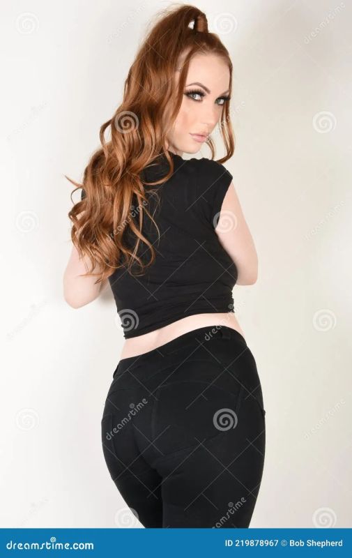 busty redhead woman